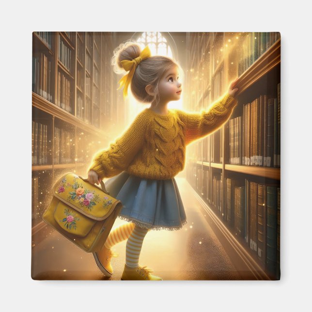 In der Bibliothek - Gelbes Magnet (Vorne)
