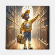 In der Bibliothek - Gelbes Magnet