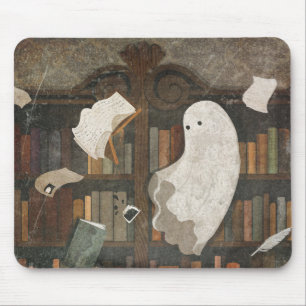 In der Bibliothek ist ein Poltergeist Mousepad