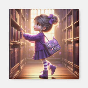 In der Bibliothek - Lila Magnet