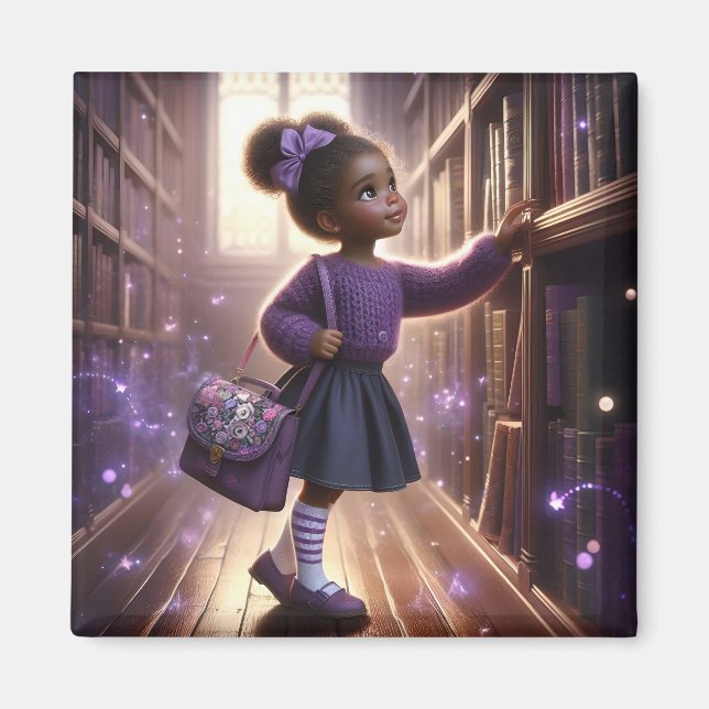 In der Bibliothek - Lila Magnet (Vorne)