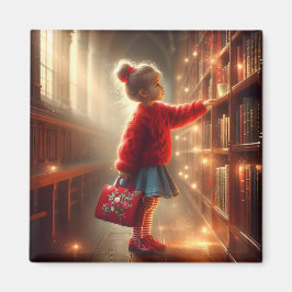 In der Bibliothek - Rotes Magnet