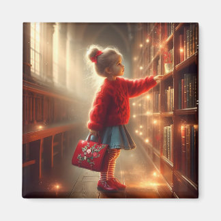 In der Bibliothek - Rotes Magnet