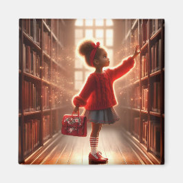 In der Bibliothek - Rotes Magnet