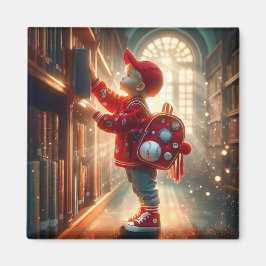 In der Bibliothek - Rotes Magnet