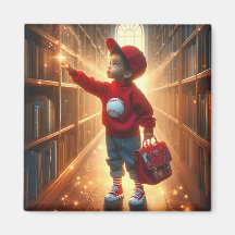 In der Bibliothek - Rotes Magnet