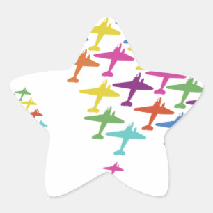 In der Bildungs-Flugzeug-Ballon-Flug-Luftfahrt Stern-Aufkleber