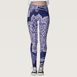 In der blauen KI Kunst Leggings