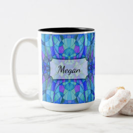 in der Blues Abstrakt, Personalisiert Zweifarbige Tasse