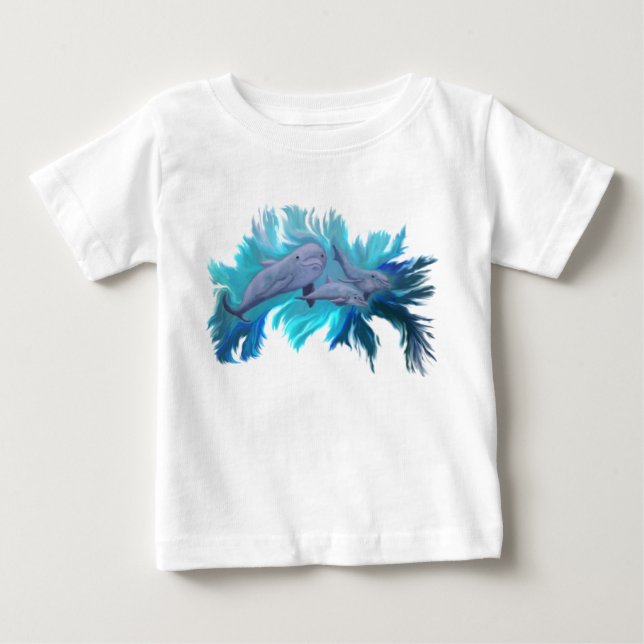 In der Delfin - Schule Baby T-shirt (Vorderseite)