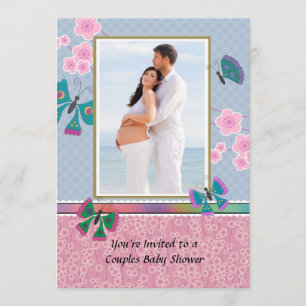 In der Garten-Foto-Baby-Duschen-Einladung Einladung