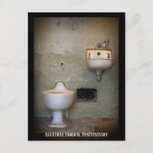 In der Gefängniszelle am Felsen, Alcatraz, Postkarte