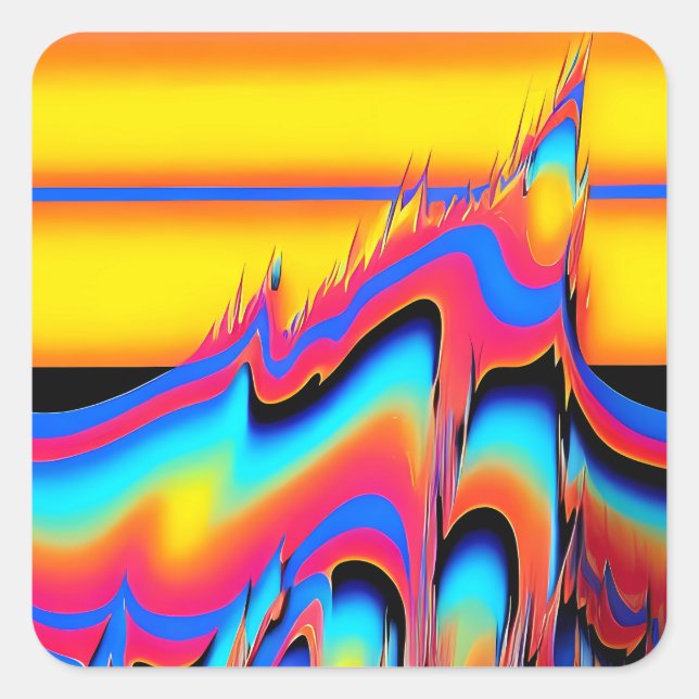 In der gepannten Flash der synthetischen Formen -  Quadratischer Aufkleber (Vorderseite)