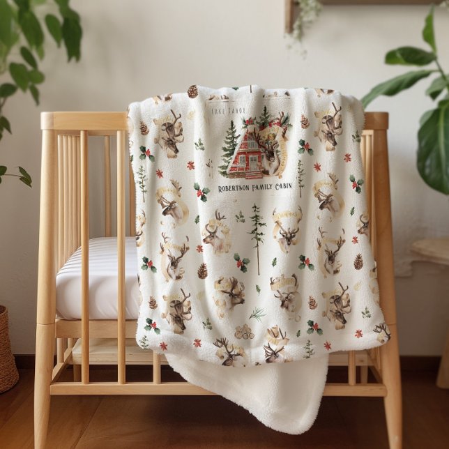 In der Hütte | Familienname Weihnachtsblankon Sherpadecke (Von Creator hochgeladen)