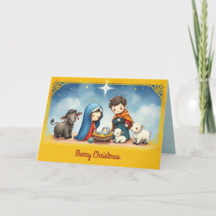 In der Krippe  Feiertagskarte