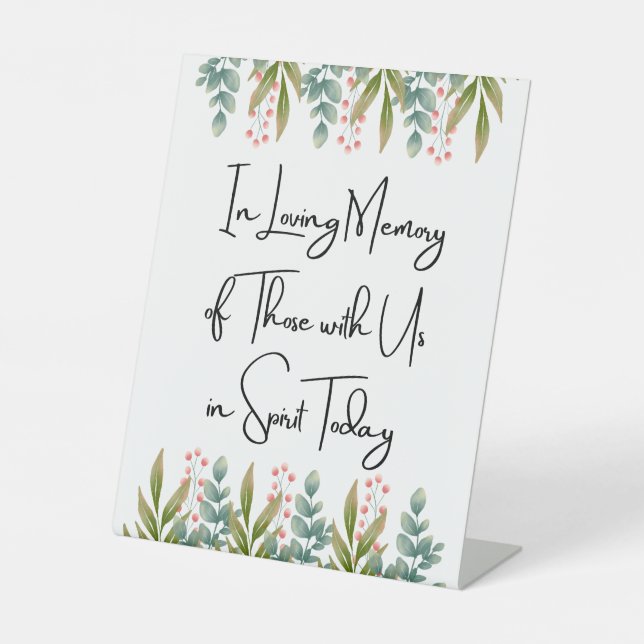 In der Liebe Erinnerung an diejenigen mit uns heut Sockelschild (Vorderseite)