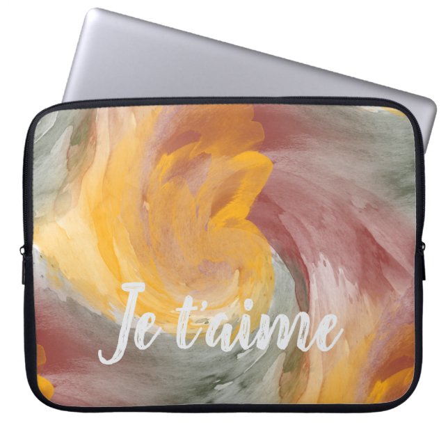 In der Liebe Französisch Herbst Farbe Farbe Wirbel Laptopschutzhülle (Vorderseite)