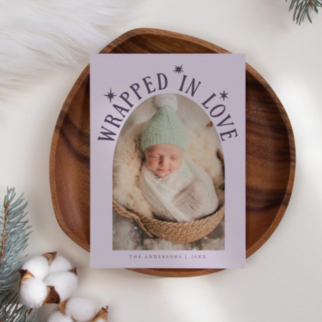 In der Liebe Lila Foto Geburt Ankündigung (Von Creator hochgeladen)