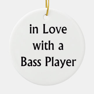 In der Liebe mit einem Bass-Spieler-Schwarz-Text Keramik Ornament