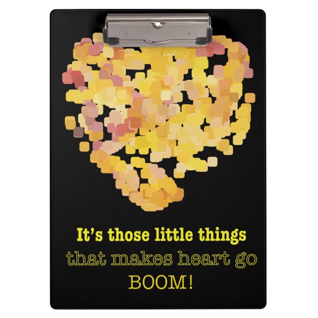 In der Liebe Zitat: Es ist diese kleinen Dinge ... Klemmbrett (Vorderseite)