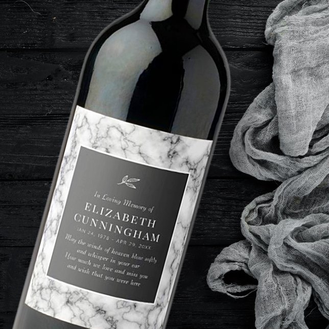 In der Liebe zum Gedächtnis moderne Marmor Weinetikett (Von Creator hochgeladen)