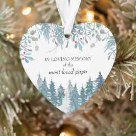 In der liebenden Erinnerung Winterwald Herzform Ornament