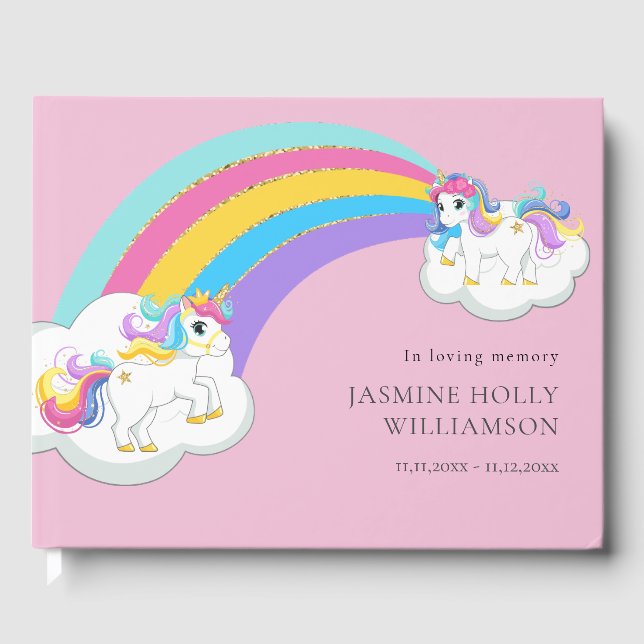 in der liebenswerten Erinnerung rosa Kinder Beerdi Gästebuch (Vorderseite)