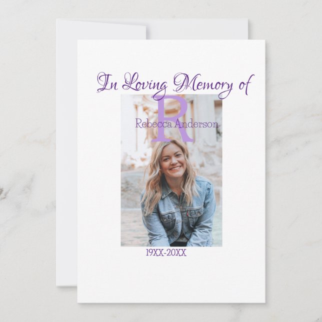 In der liebevollen Erinnerung an den Speicher-Keep Einladung (Vorderseite)