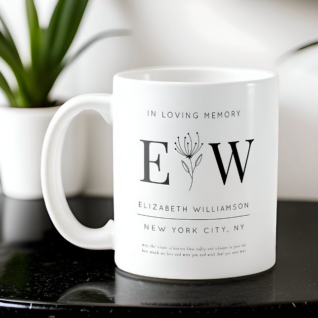 In der Love Memory Memorial Modern Quotenfoliage Kaffeetasse (Von Creator hochgeladen)