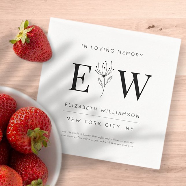 In der Love Memory Memorial Modern Quotenfoliage Serviette (Von Creator hochgeladen)