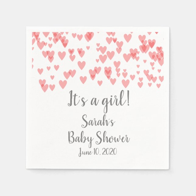 In der Luft verstreute Herzen Serviette (Vorderseite)