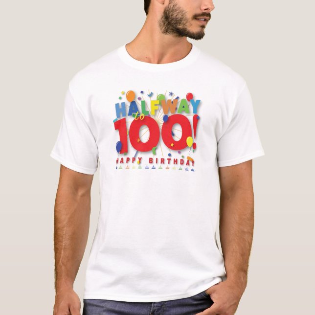 In der Mitte bis 100! T-Shirt (Vorderseite)