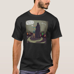 In der Mitte W/Grim Sensenmann Funny gefangen T-Shirt