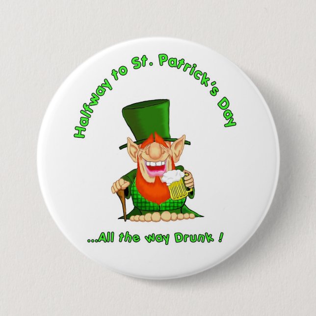 In der Mitte zu St Patrick Tag Button (Vorderseite)