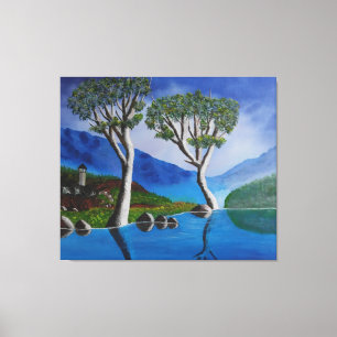 In der Nähe des DMZ Korea River Lookout Tower Leinwanddruck