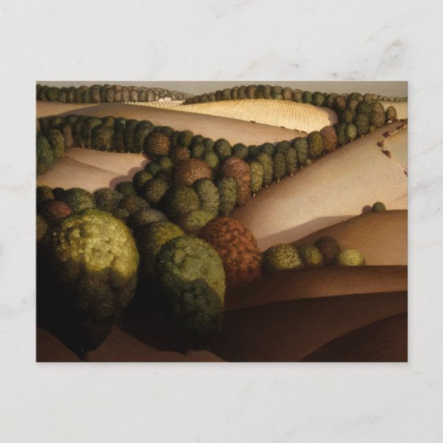 In der Nähe von Sundown von Grant Wood Postkarte (Vorderseite)