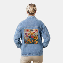 In der Natur gewurzelt, die Denim Jacket der Fraue Jeansjacke