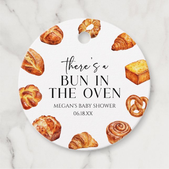 In der Ovenbrotdusche ist ein Bun. Geschenkanhänger (Vorderseite)