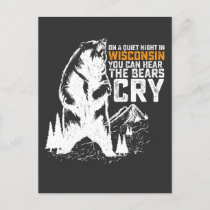 In der ruhigen Nacht in Wisconsin kann man Bären w Einladungspostkarte