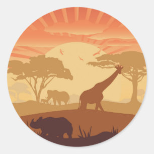 In der Safari Runder Aufkleber
