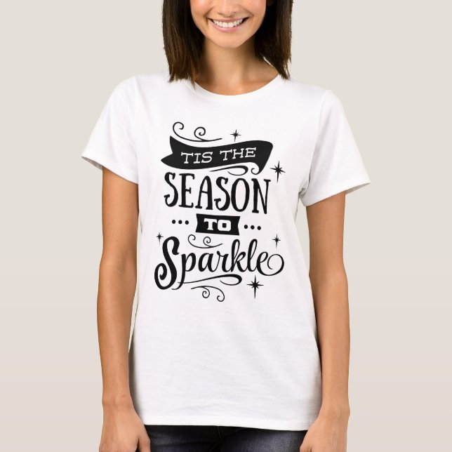 IN DER SAISON SPARKLE Ferien-Script modern T-Shirt (Vorderseite)
