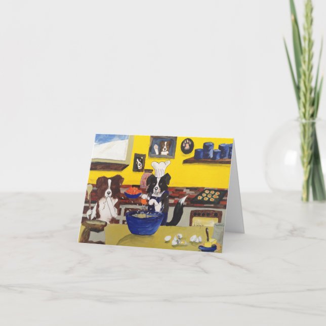 in der Weihnachtsbäckerei bei Familie Border Colli Karte (Vorderseite)