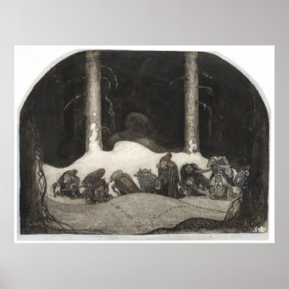In der Weihnachtsnacht, 1913 von John Bauer Art Poster