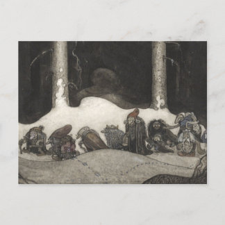 In der Weihnachtsnacht 1913 von John Bauer Feiertagspostkarte