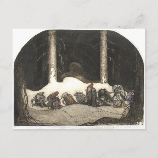 In der Weihnachtsnacht von John Bauer 1913 Postkarte (Vorderseite)
