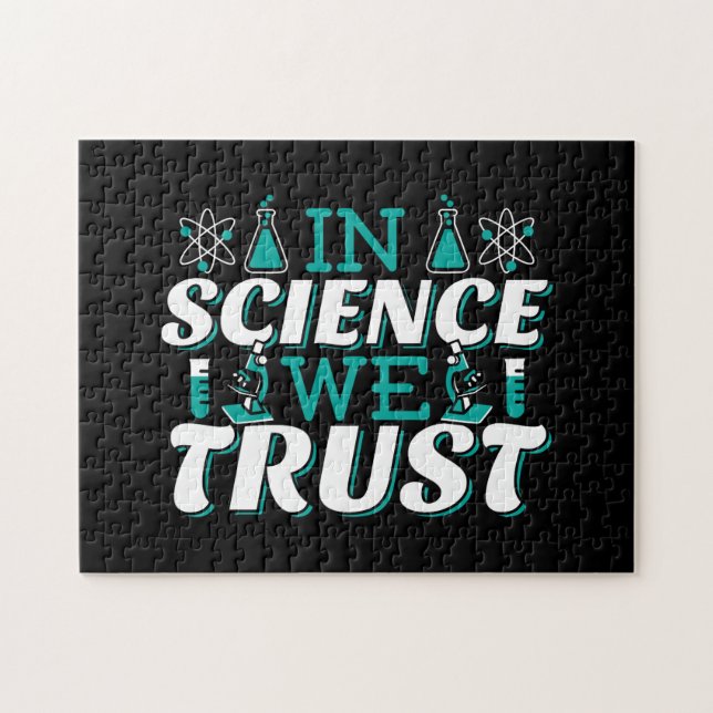 In der Wissenschaft vertrauen wir Zitat - Lehrer Puzzle (Horizontal)