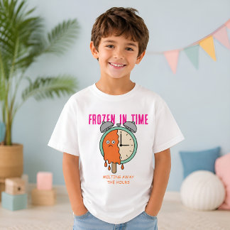 In der Zeit Eingefrorenes Retro-Eis am Stiel Kinde T-Shirt