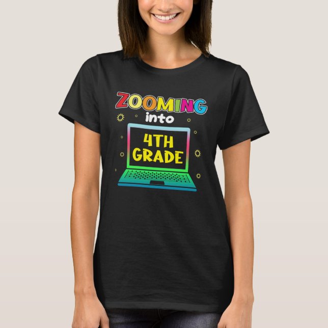 In die 4. Klasse zoomen T-Shirt (Vorderseite)