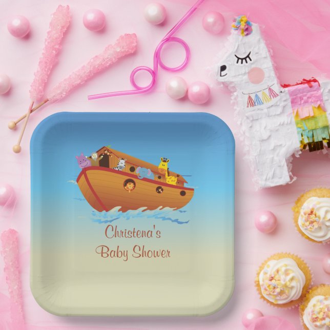In die Arche - Babyparty Pappteller (Party)