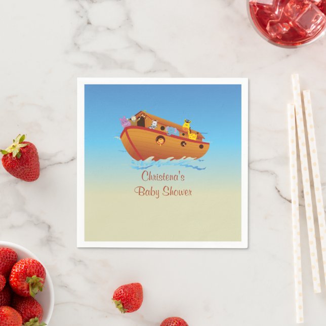 In die Arche - Babyparty Serviette (Beispiel)